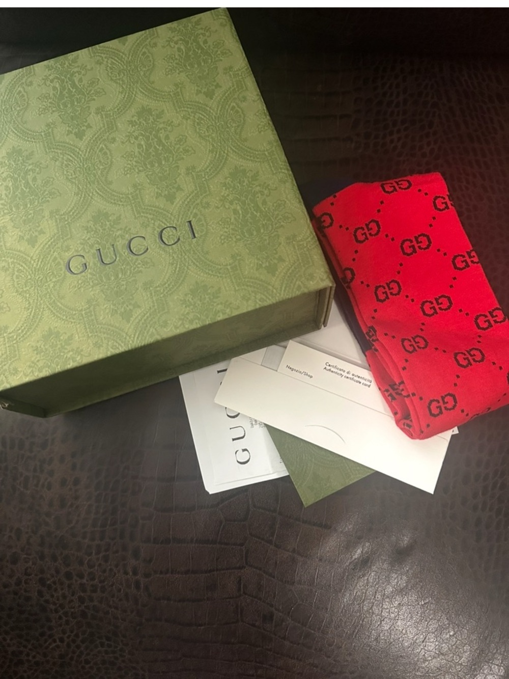 Gucci Red GG Monogram Men's Socks